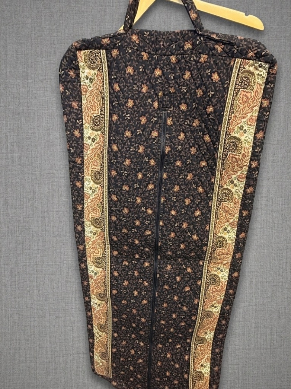 Vintage Vera Bradley Quilted Garment Bag Floral Paisley Cottagecore Travel Cover